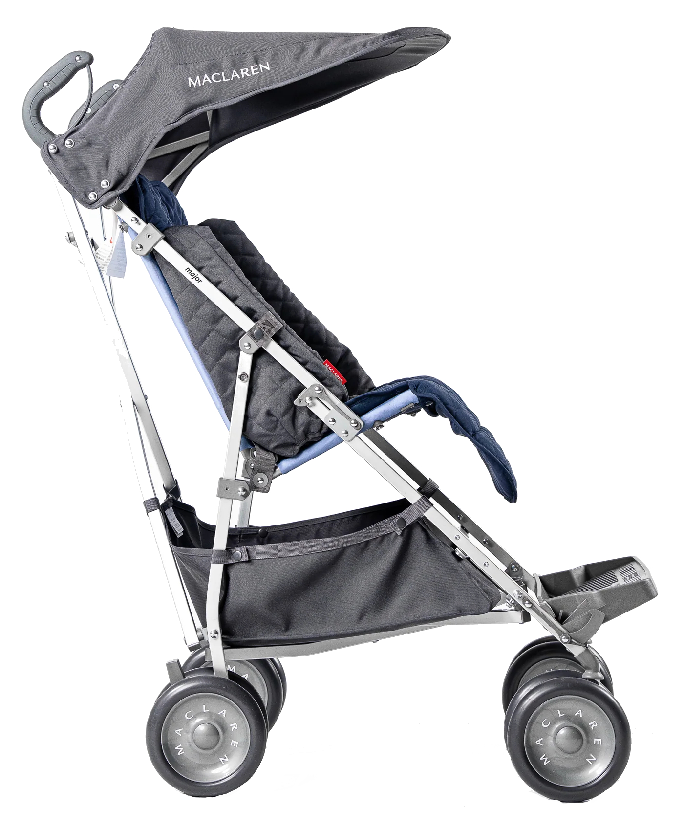 Major Elite Soft Blue/Navy (inc. footplate) + Sun Hood, Rain Cover, Basket, Seat Liner, Lateral Supports & Chest Pad