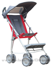 Major Elite Charcoal/Red (inc. footplate) + Sun Hood, Rain Cover & Basket